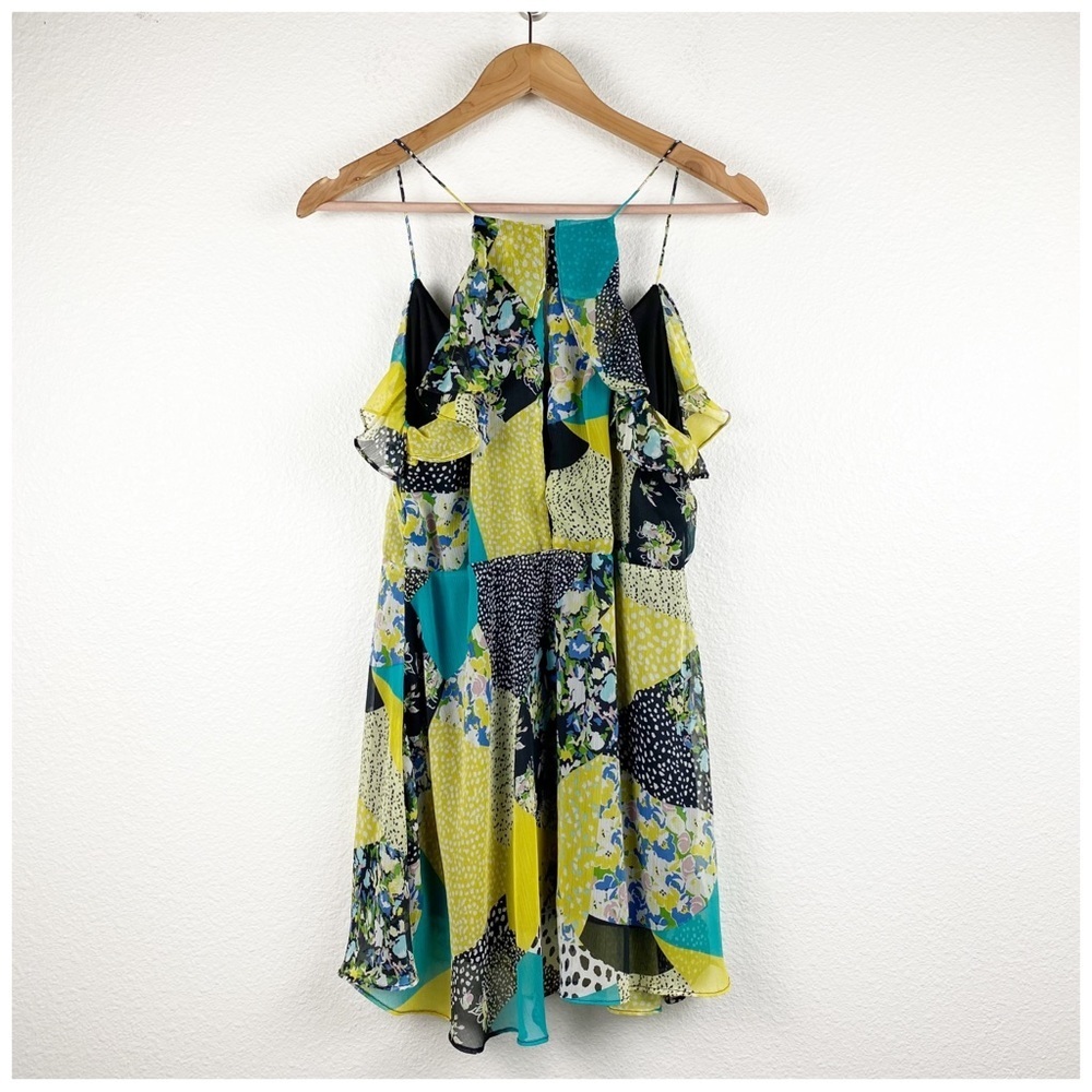 Zara Patchwork Ruffle Dress Size Medium‎ - Picture 4 of 9